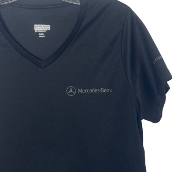 Mercedes-Benz Augusta Sportswear Tshirt Women Large Black Workwear Vneck - Picture 5 of 10